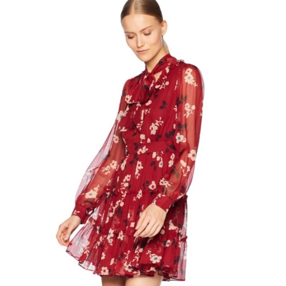 Kate Spade Camelia Silk Chiffon Ruffle Dress